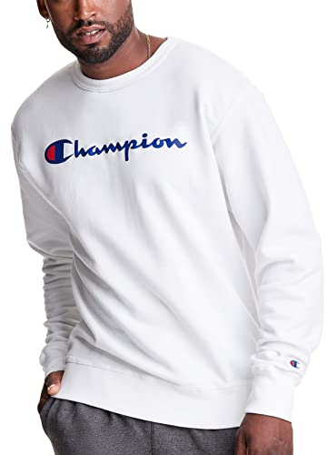 Champion Herren Kapuzenpullover Graphic Powerblend Fleece Pullover Hood, Weiß, M