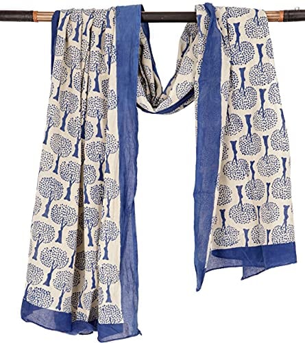 GURU SHOP Leichter Pareo, Sarong, Handbedrucktes Baumwolltuch - Blau Kombination 17, Herren/Damen, Baumwolle