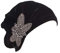 Velvet Beanie Cap mit Blume Glatte Farbe Turban für Frau Kopf für Krebs Chemo Onkologische Chemo Night Hair Loss Hair (Schwarz)