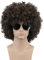 karlery Herren Damen Afro 70er 80er Kurz Lockige Dunkelbraun Rocker Party Perücke Männer California Kostüm Cosplay Perücke