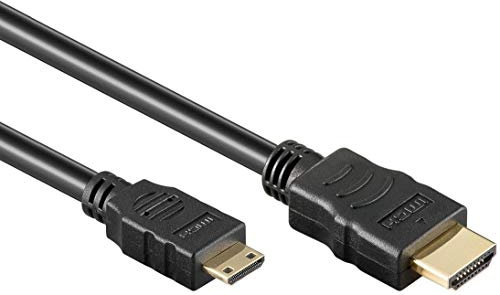 PremiumCord 4K High Speed Cavo HDMI A a HDMI Mini C M/M, 4,95 Gbit/s, Compatibile Video 4K@30Hz, Full HD 1080p, Deep Color, HDCP, HDR, Connettori Placcati Oro, Nero, 2 m