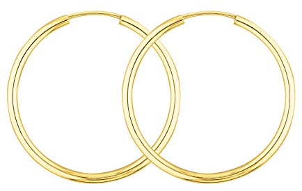 EDELIND Creolen Gold 333 Echtgold 30 mm - zarte Ohrringe Damen 2 mm breit Gelbgold - mit edler Geschenkbox