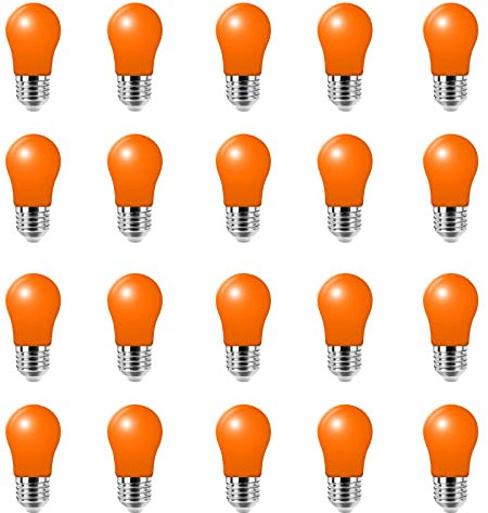 20er 3Watt LED Farbige Glühbirne E27 Mehrfarbige Glühlampe für Hochzeit Halloween Weihnachten Party Bar, Orange