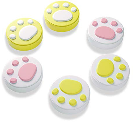 Swicth Cat Paw Thumb Grip Caps, Joystick Cap for Nintendo Switch and Switch Lite, Soft Silicone Cover for Joy-Con Controller