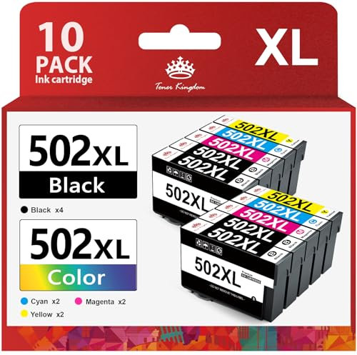 Toner Kingdom 502XL Druckerpatronen Kompatible für Epson 502 XL 502 502XL Multipack für Epson WF-2860 WF-2865 WF-2880 WF-2885 XP-5100 XP-5105 XP-5115 XP-5150 XP-5155 WF-2860DWF WF-2865DWF (10er-Pack)