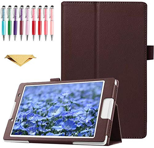 QYiD Funda para Huawei MediaPad M3 8.4, delgada, de piel sintética, con función de reposo y encendido automático, para Huawei Mediapad M3 8.4 BTV-W09 BTV-DL09 WiFi 4G LTE, marrón
