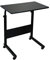 simpahome Height Adjustable Mobile Table Workstation Laptop Overbed Multi Table with Metal Frame & Rolling Castors - Black