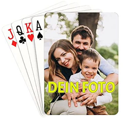 QIYI Personalisierte Foto Spielkarten Pokerkarten Poker Set Playing Cards Standard, personalisiertes Fotogeschenk für Geburtstag