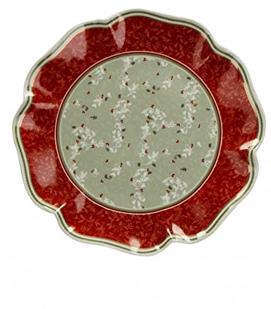 Brandani 52393 Piatto Portata Connubio Porcellana, Diametro 31 cm, Colore Rosso