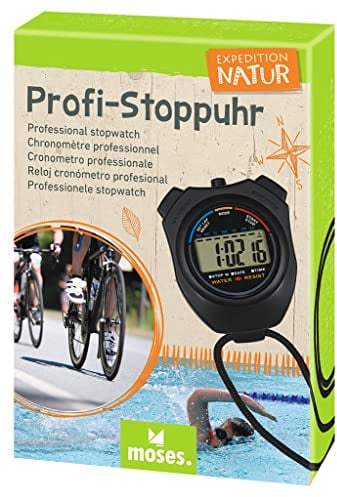 moses. Expedition Natur Profi-Stoppuhr, digitale Stoppuhr für Kinder, Sport & Freizeit Zeitmesser für Leichtathletik, Fußball-Training, Laufen, Sprinten, Fahrrad fahren und Schwimmtraining
