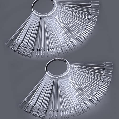 Rnitle Nuancier Ongle[100 Pièces],Presentoir Ongles,Palette Maquillage Vernis à Ongles,Presentoir Ongles Cartes de Couleur Montrer Forme D'éventail,Transparentes