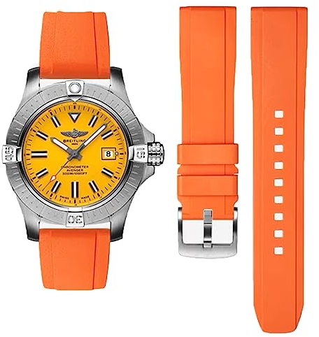 AIYIRUO FKM Gummi Uhrenarmbänder Kautschuk Fluorkautschuk armband 19mm 20mm 21mm 22mm Weich und langlebig Schnellverschluss Uhrenarmbänder Ersatzarmband Kompatibel mit Omega,
