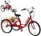 Futchoy Dreirad für Erwachsene, 24 Zoll Klappbar 3 Rad Fahrrad für Erwachsene mit Korb, 7 Gänge Cruise Citybike, Max. Belastung 140kg, Fahrrad für Herren, Damen (Rot)