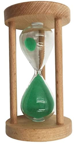 Folpus 6/8/12/20/25 Minuten Sanduhr Glas Ei mit Holz, Grün, 12min