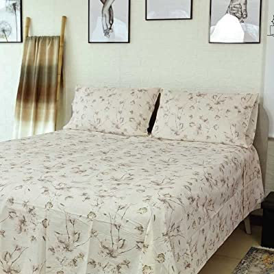 Zucchi - Bettwäsche-Set für Doppelbett, Tagesdecke mit Volant, Spannbettlaken, 2 Kissenbezüge Iole 4M aus reiner Baumwolle
