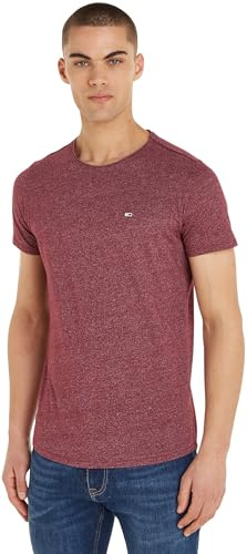 Tommy Jeans Herren Tjm Xslim Jaspe Neck Ext Dm0dm09586 Kurzarm Strickoberteile, Lila (Deep Rouge), XS EU