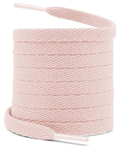 WEGOODZF Plates Lacets Pour Baskets: 2 Paires De Lacets De 8 MM De Largeur Rose Pâle 150 CM