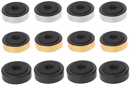 CCeCCe 12 Pack Speaker Isolation Feet Amplifier 48mm Plastic Shock Absorption Base Pads SoundBox Peg Stand Foot Mat Shock Absorber For Audio CD AMP HiFi Subwoofer Repair Gold,Sliver,Black