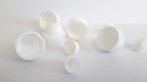 20x Abdeckkappen für Schrauben Sechskant - Schraubenabdeckung Schutzkappen aus PE Kunststoff für Schrauben und Muttern (Weiß, M16)