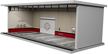 Fonowx Parkplatz-Modellauto im Maßstab 1:64 mit Licht, Druckguss-Auto-Garage-Vitrine, Garage-Vitrine, Modifikationsshop