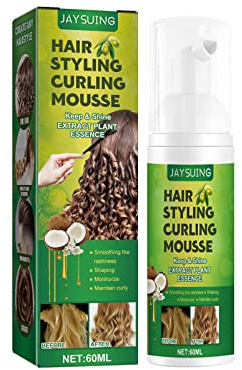 60ml Style & Care Volumen Mousse Haarschaum, Definierender Haarschaum für das Styling von Geschmeidigen Locken, Natural Locken Booster Gel, Für Definierte und Perfektionierte Locken