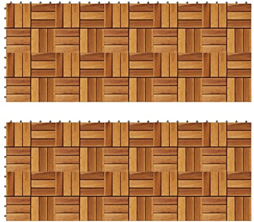 RAUGAJ Terrassenfliesen 30 x 30 cm Akazie 20er Set Fliesenartikel Material: Akazie Hartholz (lackiert)