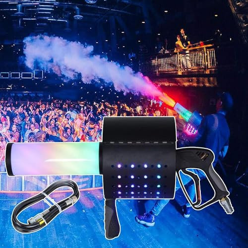 Máquina de niebla Co2, máquina de niebla portátil, pistola de cañón de confeti Co2 con Led, máquinas de niebla de humo portátiles, máquina de niebla de escenario