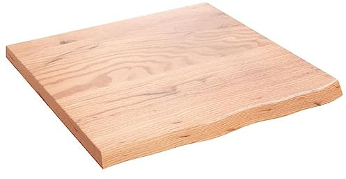 vidaXL Comptoir de Salle de Bain, Plan de Vasque, Dessus d'Armoire, Étagère de Toilette Intérieur, Marron Clair 60x60x(2-4) cm Bois Traité