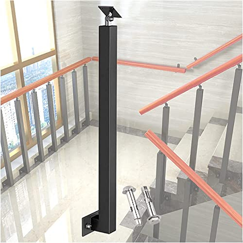Staircase Handrail Geländer Moderne Treppen Baluster Post mit Schraube, Metallbaluster Spindelsäule für Home Villen/Lofts Flur, Dekor Treppenteile for Indoor and Outdoor (Color : Black, Size : Spind