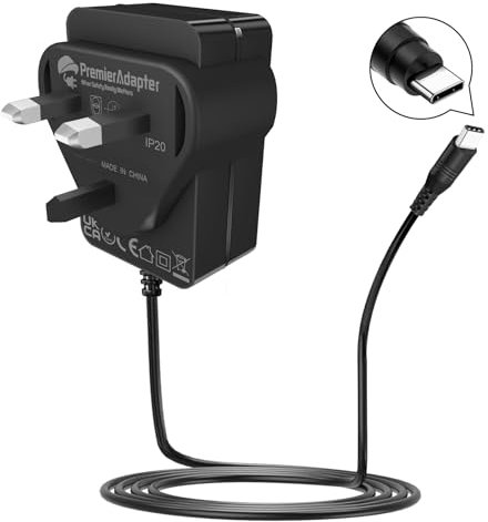 5V 2A USB C Wall Charger with UK Adapter for Sam sung Galaxy S8, S8 Plus, Note 8, LG G5, G6, HTC 10, Nexus 6P, 5X and Other Type-C 5V Supported Device (Black) (5V2A USB-C)