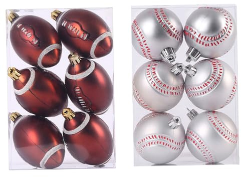 Abaodam 1 Satz 12st Sport-Weihnachtskugel-anhänger Weihnachtsdeko Plastik 6cm Christbaumkugel
