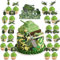 Boerni Camouflage Geburtstag Kuchen Topper, Grün Camo Geburtstag Cupcake Topper, Army Soldat Military Kuchen Dekoration, Camo Thema Geburtstag Kuchen Supplies JW2104