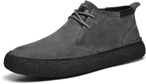 JiuQing Stivaletti Chukka da Uomo Stivaletti da Lavoro Casual in Pelle Scamosciata Comode Scarpe Basse Stringate