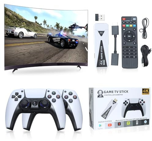 Consola Retro, 14 Emuladores Integrados Consola Retro 10000 Juegos, 64G Emulador Consola Retro con Doble Mando Inalámbrico 2.4G, Videoconsola Retro para Entretenimiento En Casa, Viajes y Regalar