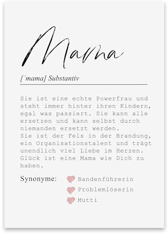 Poster DEFINITION personalisiert mit Namen als Geschenk (Mama, DIN A3)