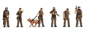 NOCH® Polizei Sondereinsatzkommando, Kunststoffmodell, stehende Figuren für Spurweite TT