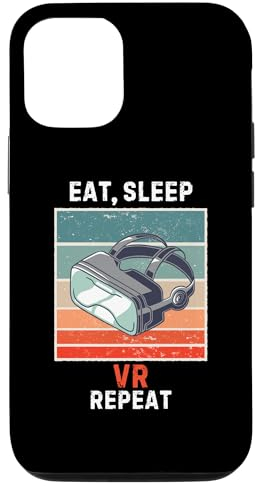 Hülle für iPhone 15 Retro Eat, Sleep VR Repeat Vintage Grunge Virtual Reality