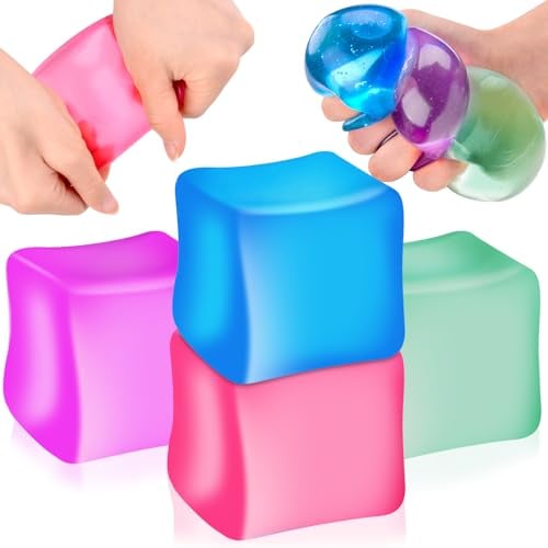 4Pcs Stressball für Kinder und Erwachsene, Anti Stress Bälle Fidget Toys, Fidget Stress Spielzeug, Squishy Quetschball Anti Stress Spielzeug für Jungen-Mädchen