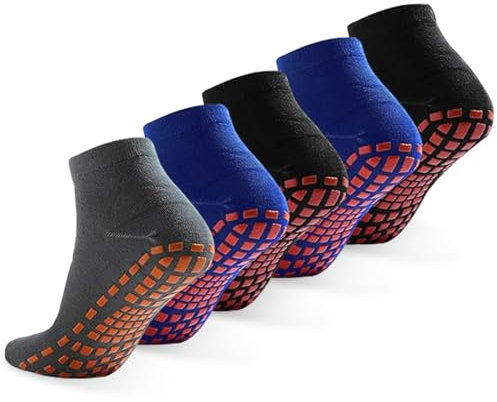 GANILITY Yoga Socken, 5 Paar Yogasocken für Damen und Herren, 3 Farben Pilates-Socken, für Sport Yoga, Pilates, Klassischer Tanz, körperliche Betätigung.