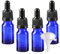 LusDoly 4 Pcs 10ml Blue Glass Dropper Bottles with Tamper-Evident Screw Cap Bottle Vials for Essential Oil Aromatherapy Fragrance Blends