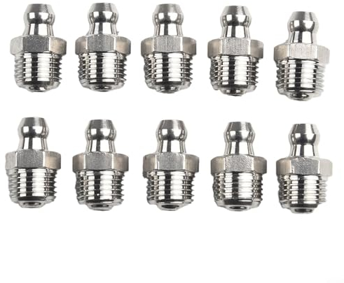 Efficient Grease Lubrication 201 Stainless Steel Straight Hydraulic Fittings, 10 Stück