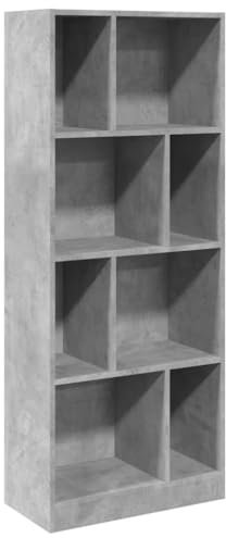 vidaXL Libreria Grigio Cemento 57x28,5x141 cm in Legno Multistrato, scaffale per libri, scaffale, scaffale contenitore, armadietto portaoggetti
