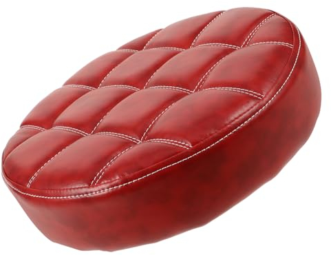 ABOOFAN Runder Hockerabdeckung Runde Stuhlbestuhlung Ersatz des Hockersitzes Sitzteil Für Barhocker Kantinentischhocker Zubehör Für Barhocker Weicher Barhockersitz Pu Rot