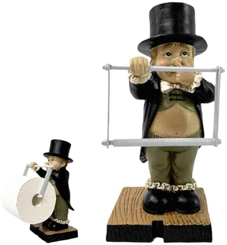 Toilet Butler Statue, Funny Gentleman Tissue Holder Sculpture, Toilet Paper Holders Pinching Nose Men's Ornaments, Home Decor