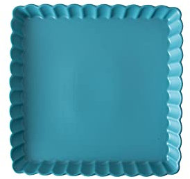 asdchZen Piatti da Portata Quadrati in Ceramica con Design Semplice A Petalo da 10 Pollici - Blu