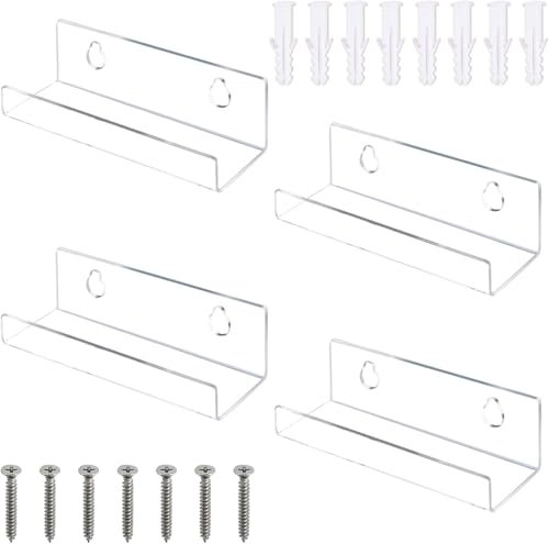 Ceeyoll 4 Stück Schallplatten Wandhalterung, Transparent Vinyl Wall Mount, Cd Wandhalterung, Zur Platzierung Von Schallplatten, Fotoalben Und Sammlungen