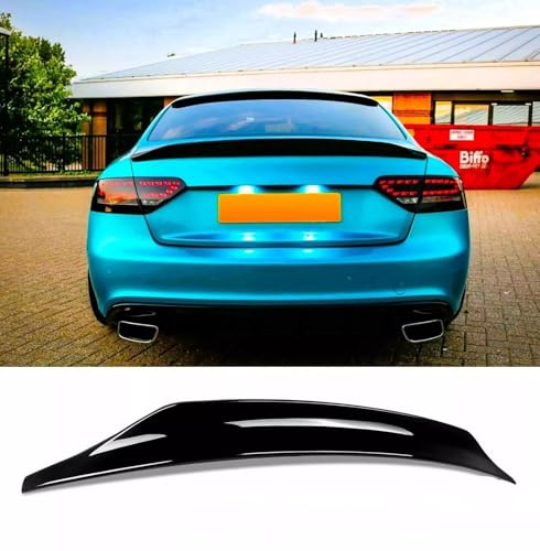 For Auto Perfectionists UK Rear Boot Spoiler Compatible With Audi A5 B8 8T Coupe 2 Door 2007-2016 ABS Gloss Black