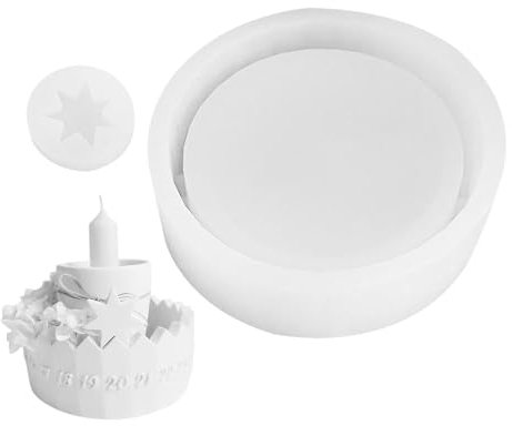 Adventskalender 2024 Silikonform Kerzenhalter, Rund Weihnachts Countdown Kalender Gießform, Silikon-Weihnachtsform, Ringtablettform Für Weihnachten