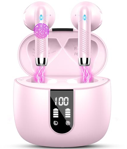 Auriculares Inalámbricos Bluetooth, Auriculares Bluetooth 5.4 HiFi Estéreo, 56H Cascos Inalambricos Bluetooth con ENC Reducción de Ruido, Pantalla LED, USB-C, Control Táctil,IP7 Impermeable Audifonos