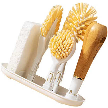 GARVALON Küchentopfbürste Mit Ersatz Köpfen Küchenbürste Für Pfannenreinigung Spülbeckenschrubber Ohne Kratzen Topf Und Geschirrschrubber Aus Robustem Material Küchenreinigungswerkzeug Für